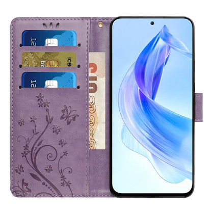 For Honor 90 Lite 5G / X50i 5G PU Leather Wallet Cover Butterfly Imprinted Stand Phone Case