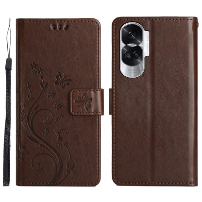 For Honor 90 Lite 5G / X50i 5G PU Leather Wallet Cover Butterfly Imprinted Stand Phone Case