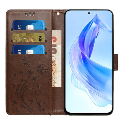 For Honor 90 Lite 5G / X50i 5G PU Leather Wallet Cover Butterfly Imprinted Stand Phone Case
