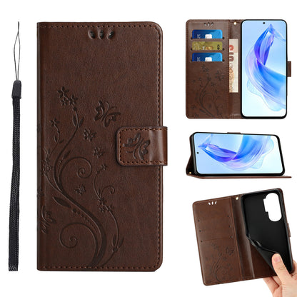 For Honor 90 Lite 5G / X50i 5G PU Leather Wallet Cover Butterfly Imprinted Stand Phone Case