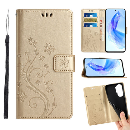 For Honor 90 Lite 5G / X50i 5G PU Leather Wallet Cover Butterfly Imprinted Stand Phone Case