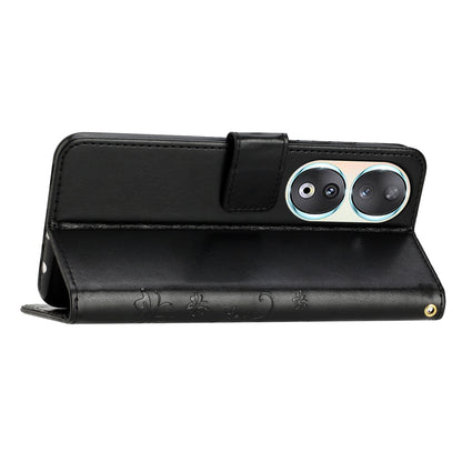 For Honor 90 PU Leather Wallet Cover Drop-proof Butterfly Imprinted Flip Stand Phone Case