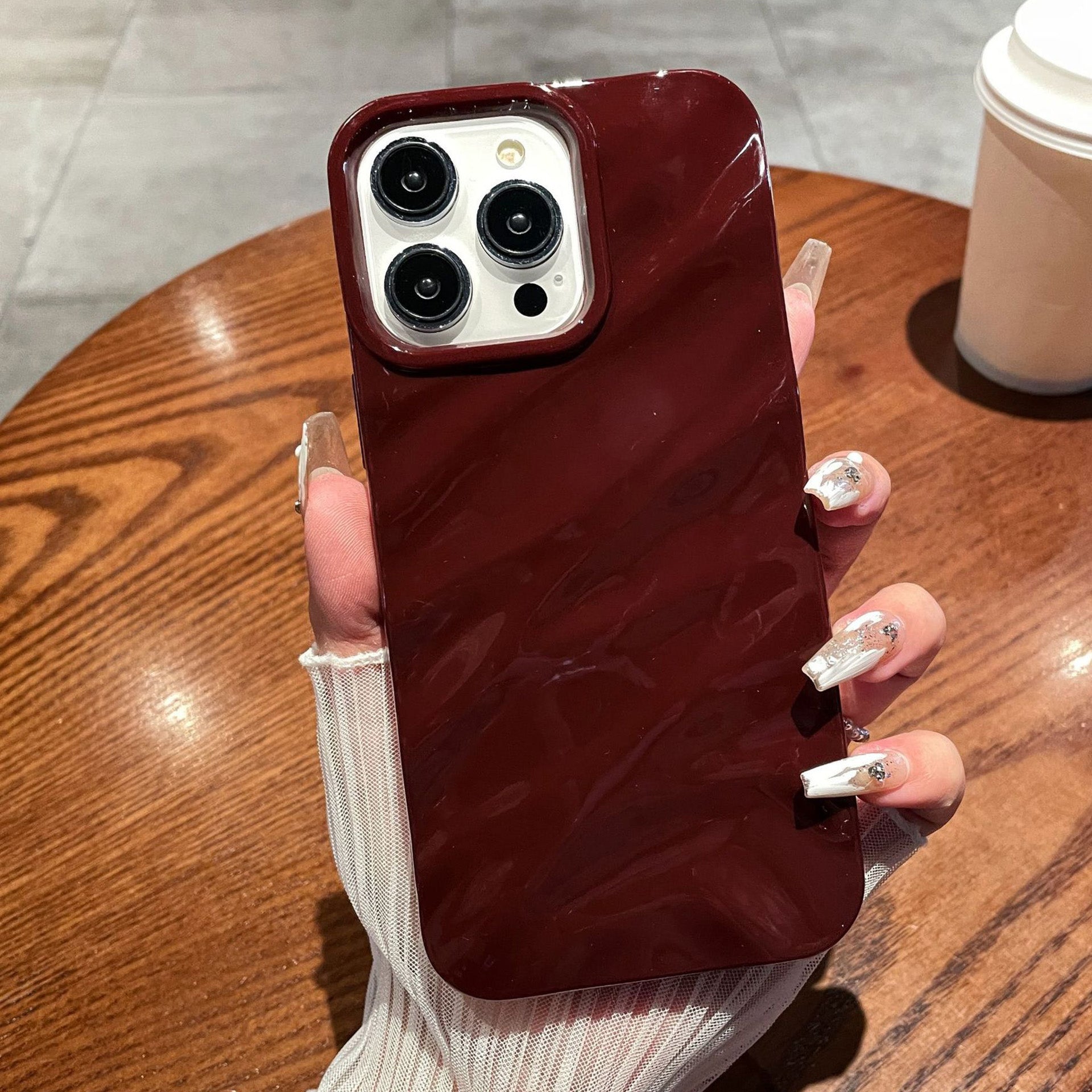 Anti-Drop Soft TPU Case for iPhone 15 Pro Simple Style Wave Pattern Slim Phone Cover