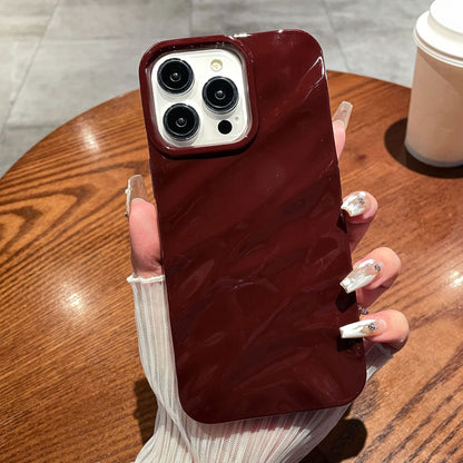 Anti-Drop Soft TPU Case for iPhone 15 Pro Simple Style Wave Pattern Slim Phone Cover