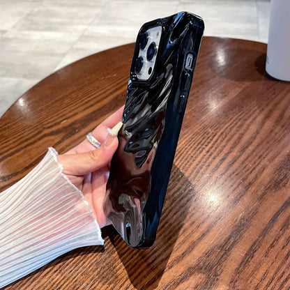 Anti-Drop Soft TPU Case for iPhone 15 Pro Simple Style Wave Pattern Slim Phone Cover