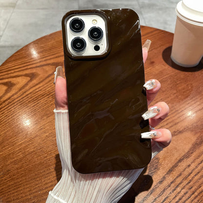 Anti-Drop Soft TPU Case for iPhone 15 Pro Simple Style Wave Pattern Slim Phone Cover