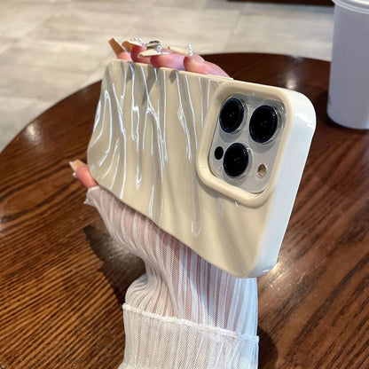 Simple Style Wave Pattern Slim Case for iPhone 15 Protective Soft TPU Phone Cover