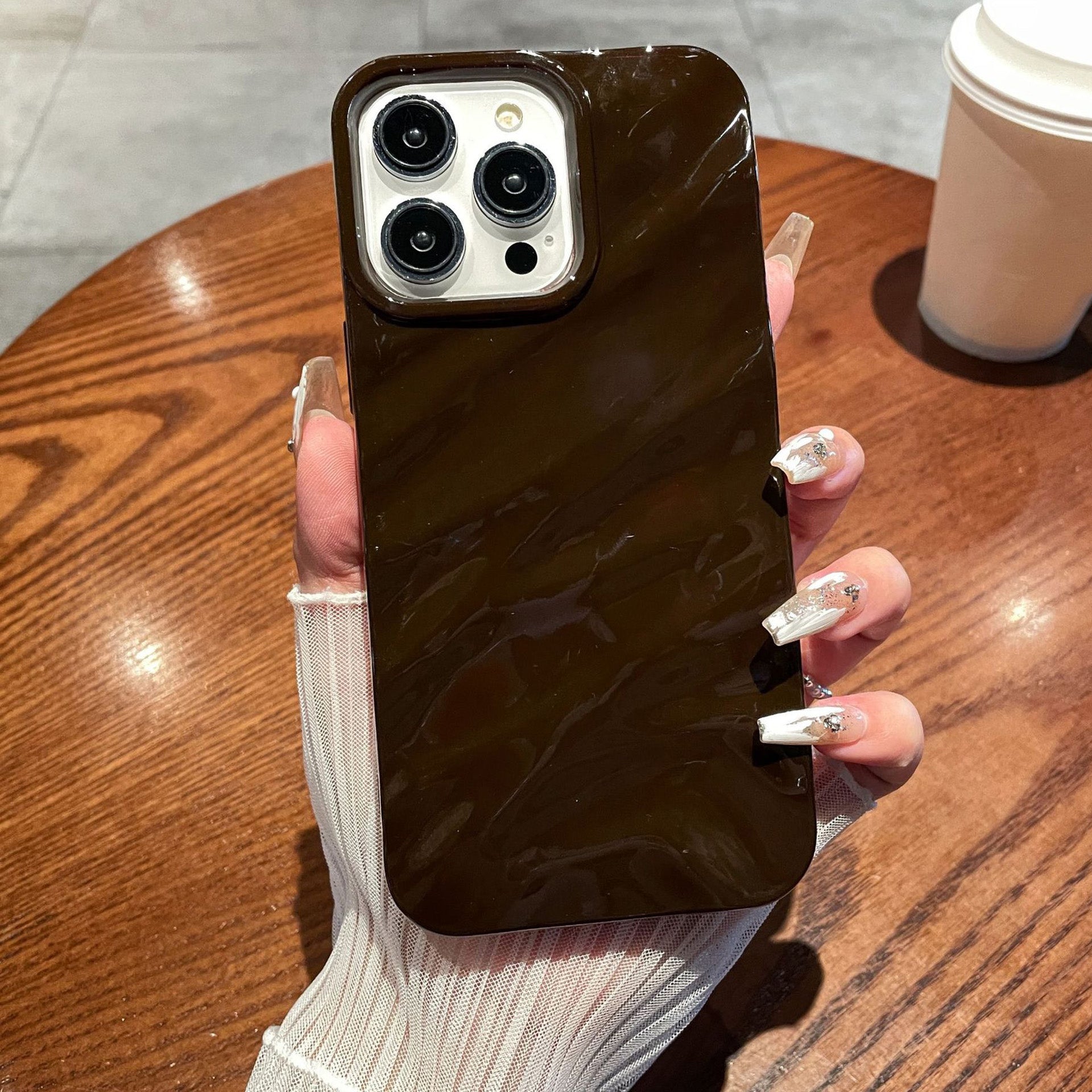 Simple Style Wave Pattern Slim Case for iPhone 15 Protective Soft TPU Phone Cover