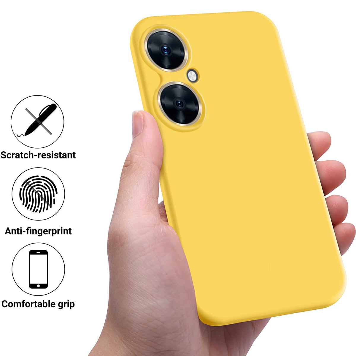 For Huawei Nova 11i Cell Phone Case Liquid Silicone+Soft Lining Anti-scratch Back Cover
