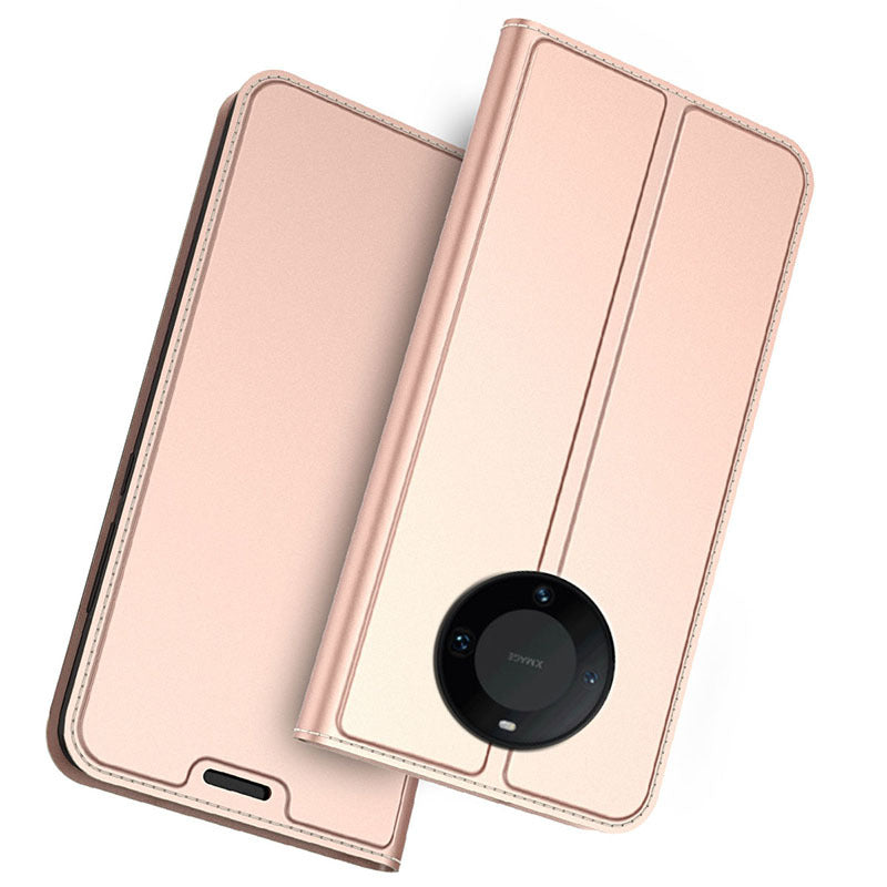 For Huawei Mate 60 Pro Protective Phone Case Card Slot TPU+PU Leather Folio Flip Cover with Stand