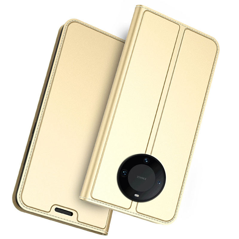 For Huawei Mate 60 Pro Protective Phone Case Card Slot TPU+PU Leather Folio Flip Cover with Stand