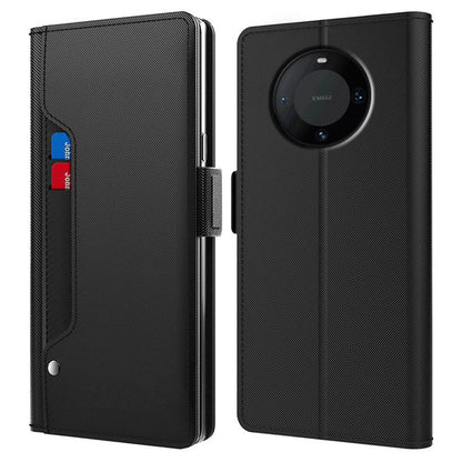 For Huawei Mate 60 Pro Anti-Scratch Shell Stand Phone Case Card Slot and Mirror PU Leather Cover