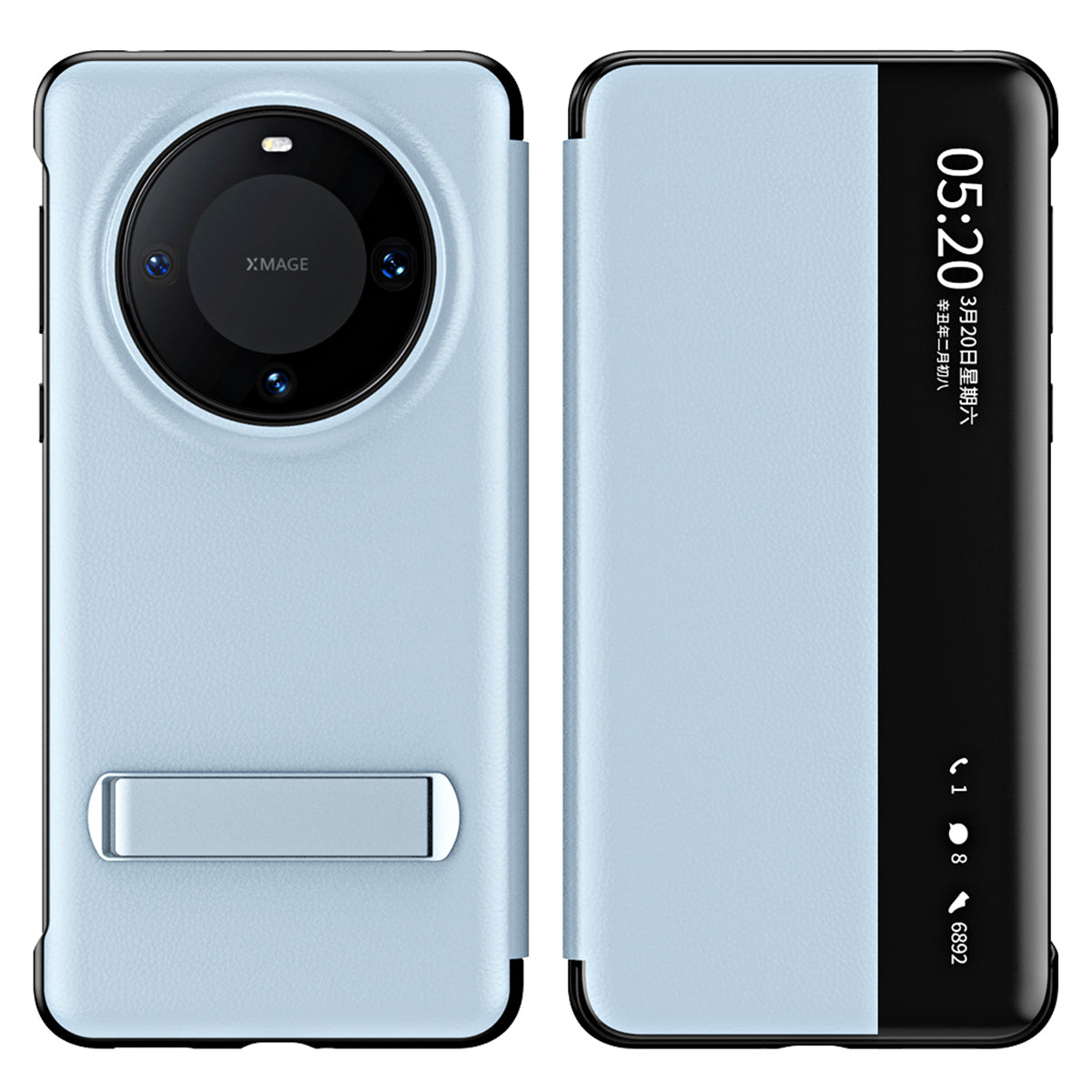 For Huawei Mate 60 Pro View Window PU Leather Phone Case Kickstand Phone Cover