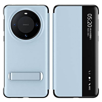 For Huawei Mate 60 Pro View Window PU Leather Phone Case Kickstand Phone Cover