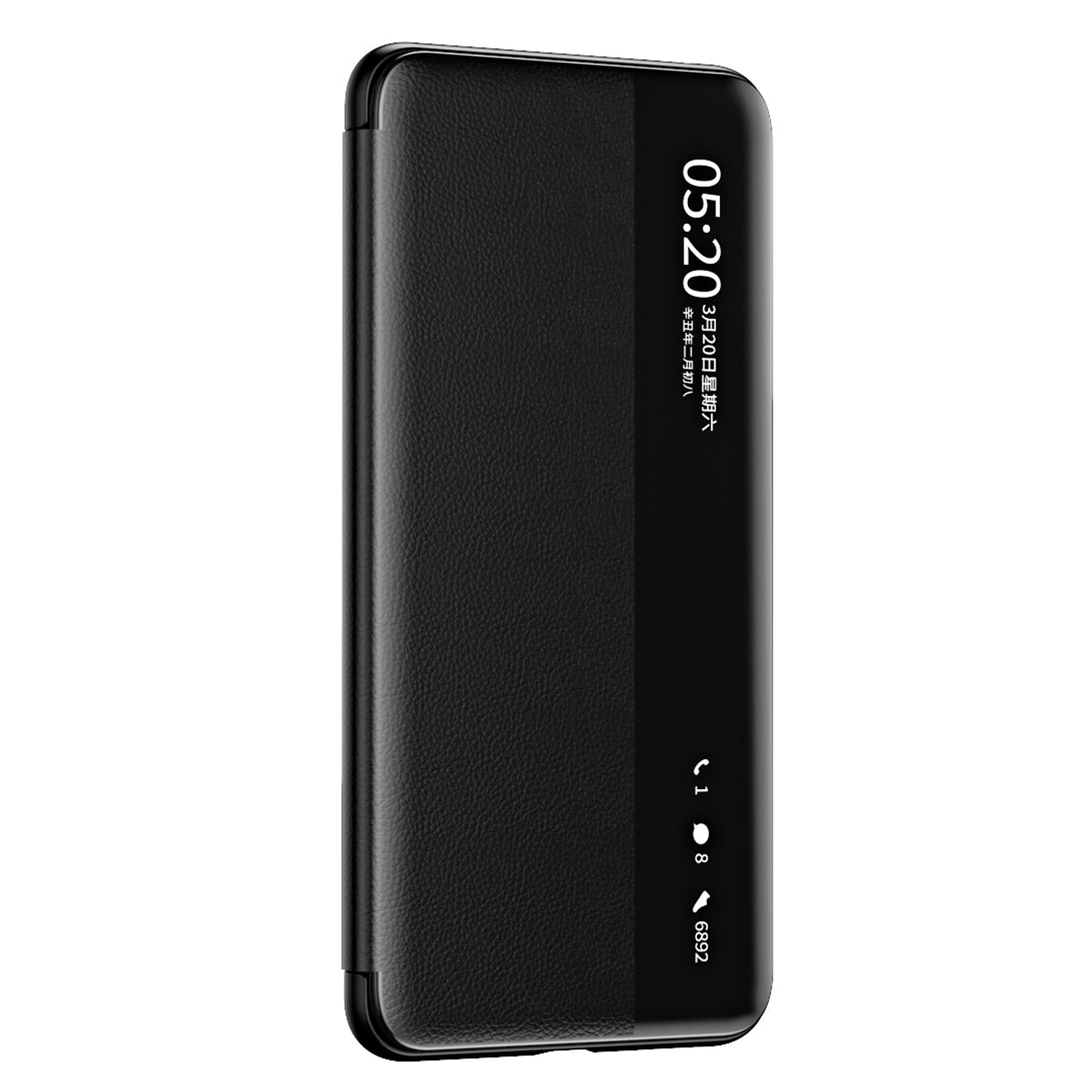 For Huawei Mate 60 Pro View Window Smart Phone Case Litchi Texture PU Leather + PC Phone Cover