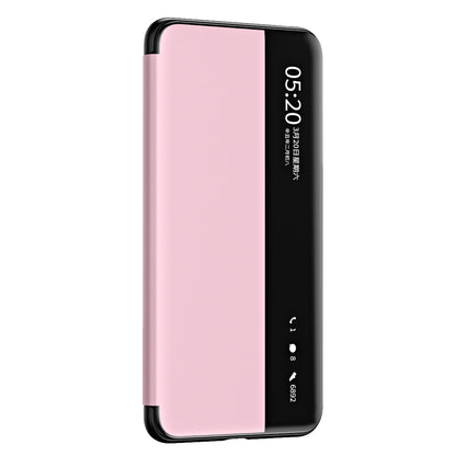 For Huawei Mate 60 Pro View Window Smart Phone Case Litchi Texture PU Leather + PC Phone Cover