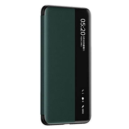 For Huawei Mate 60 Pro View Window Smart Phone Case Litchi Texture PU Leather + PC Phone Cover