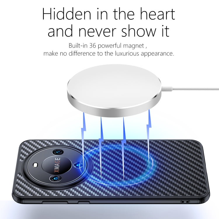 For Huawei Mate 60 Pro Magnetic Phone Case Carbon Fiber Texture Design Kevlar Fiber TPU Cover