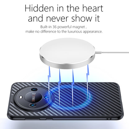 For Huawei Mate 60 Pro Magnetic Phone Case Carbon Fiber Texture Design Kevlar Fiber TPU Cover