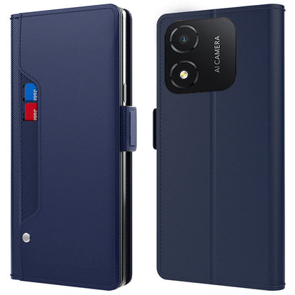 For Honor X5 4G Stand Phone Case Anti-Scratch Shell Card Slot and Mirror PU Leather Cover