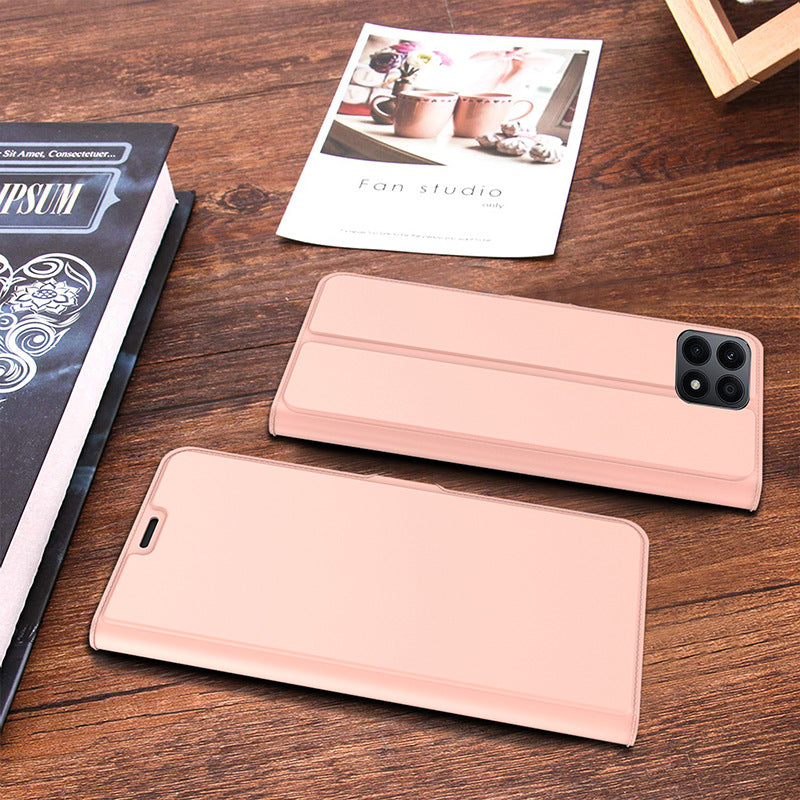 For Honor X8a 4G Anti-Scratch Cover Card Slot PU Leather Stand Cell Phone Case