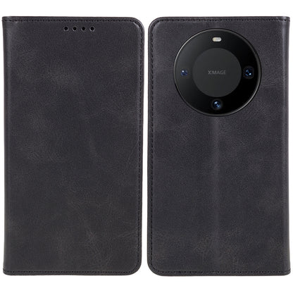 For Huawei Mate 60 Pro Cell Phone Case PU Leather Calf Texture Stand Wallet Cover