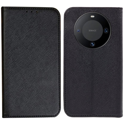 For Huawei Mate 60 PU Leather Wallet Stand Case Shockproof Cross Texture Phone Cover