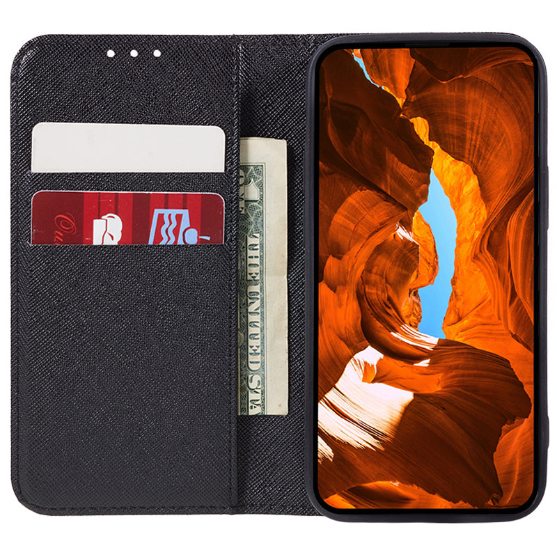 For Huawei Mate 60 PU Leather Wallet Stand Case Shockproof Cross Texture Phone Cover