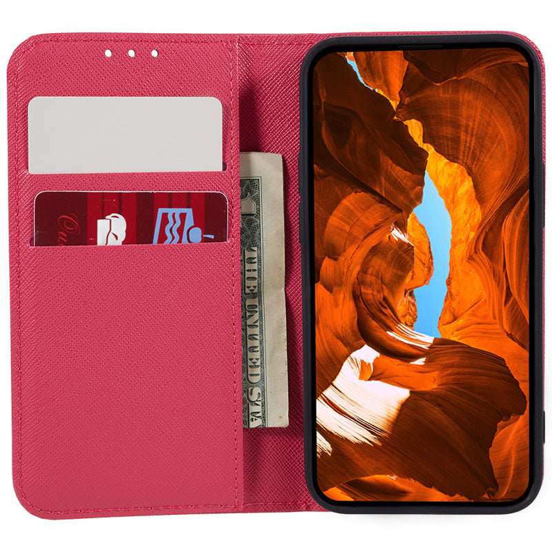 For Huawei Mate 60 PU Leather Wallet Stand Case Shockproof Cross Texture Phone Cover