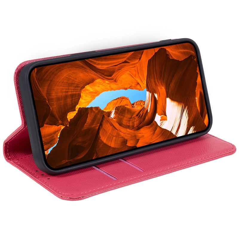 For Huawei Mate 60 PU Leather Wallet Stand Case Shockproof Cross Texture Phone Cover
