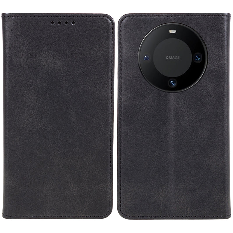 For Huawei Mate 60 PU Leather Calf Texture Stand Wallet Cover Business Style Phone Case