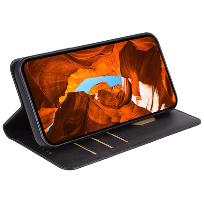 For Huawei Mate 60 PU Leather Calf Texture Stand Wallet Cover Business Style Phone Case