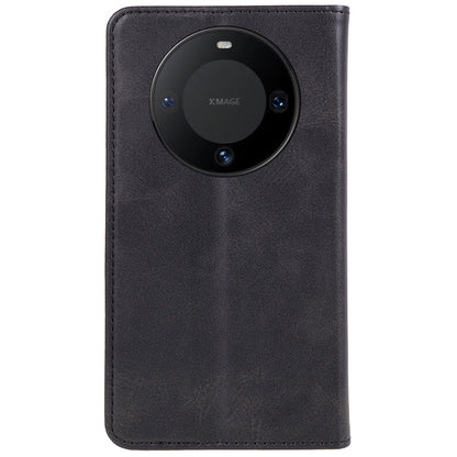 For Huawei Mate 60 PU Leather Calf Texture Stand Wallet Cover Business Style Phone Case