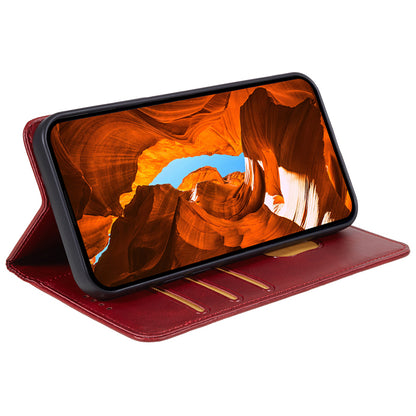 For Huawei Mate 60 PU Leather Calf Texture Stand Wallet Cover Business Style Phone Case
