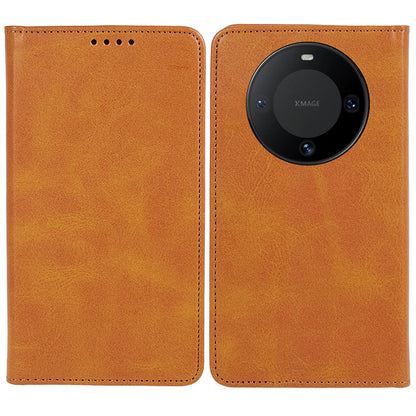 For Huawei Mate 60 PU Leather Calf Texture Stand Wallet Cover Business Style Phone Case