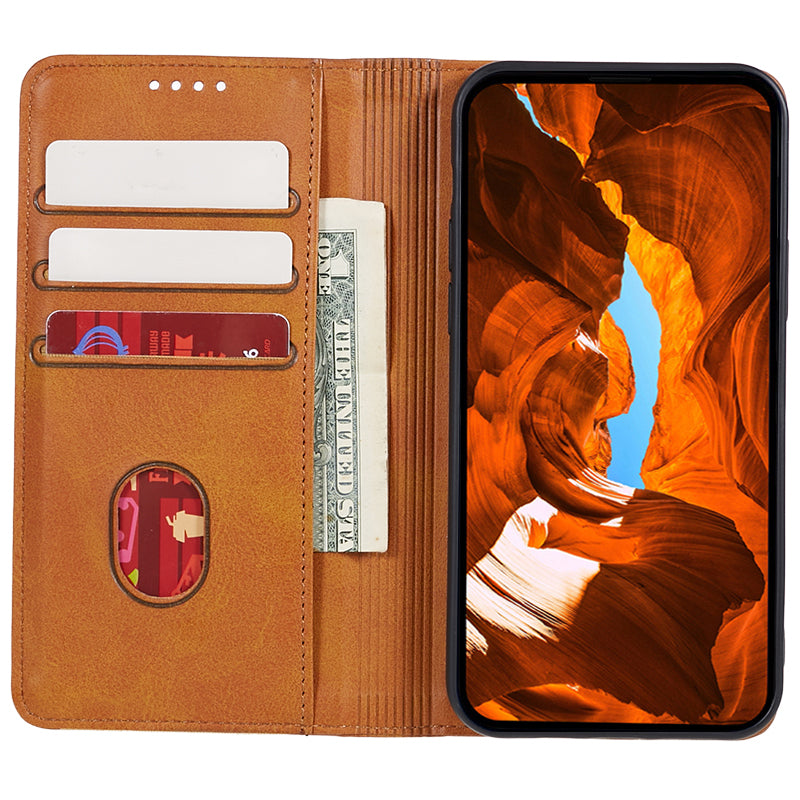 For Huawei Mate 60 PU Leather Calf Texture Stand Wallet Cover Business Style Phone Case