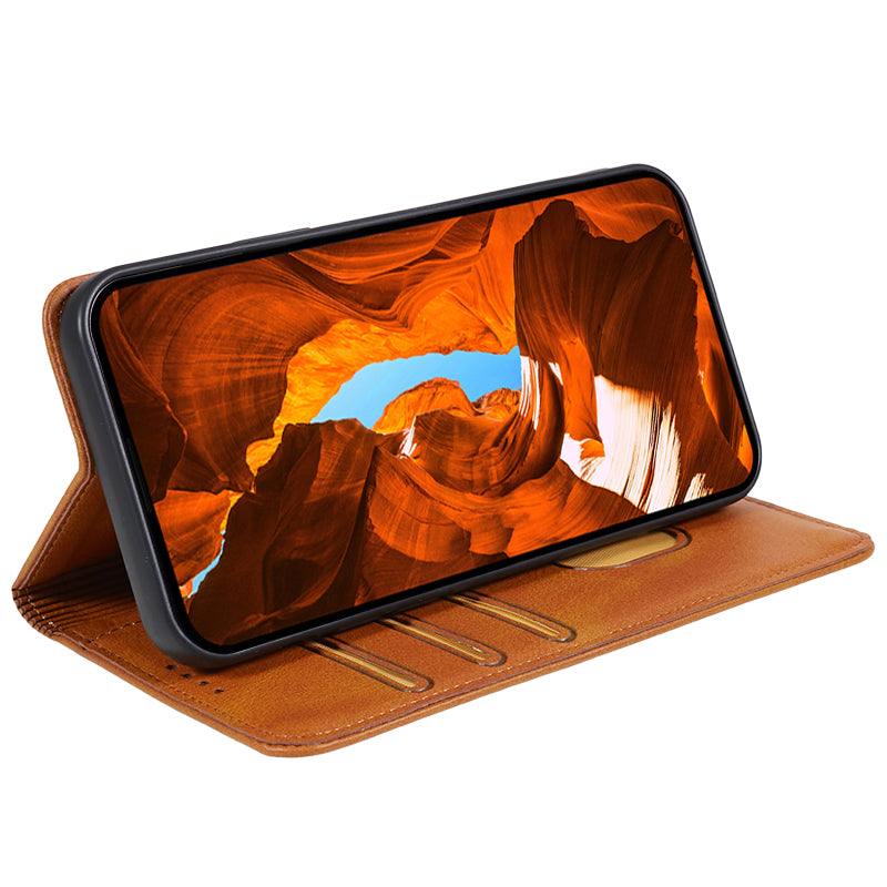 For Huawei Mate 60 PU Leather Calf Texture Stand Wallet Cover Business Style Phone Case