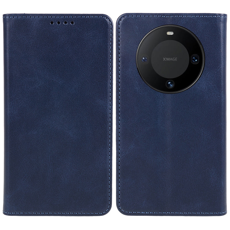 For Huawei Mate 60 PU Leather Calf Texture Stand Wallet Cover Business Style Phone Case