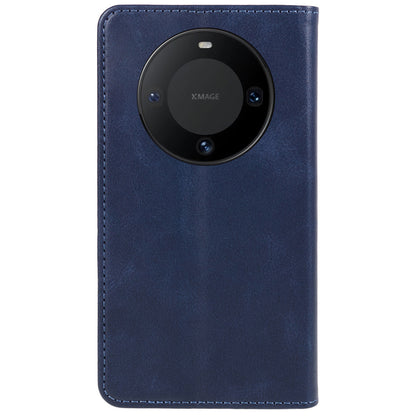 For Huawei Mate 60 PU Leather Calf Texture Stand Wallet Cover Business Style Phone Case