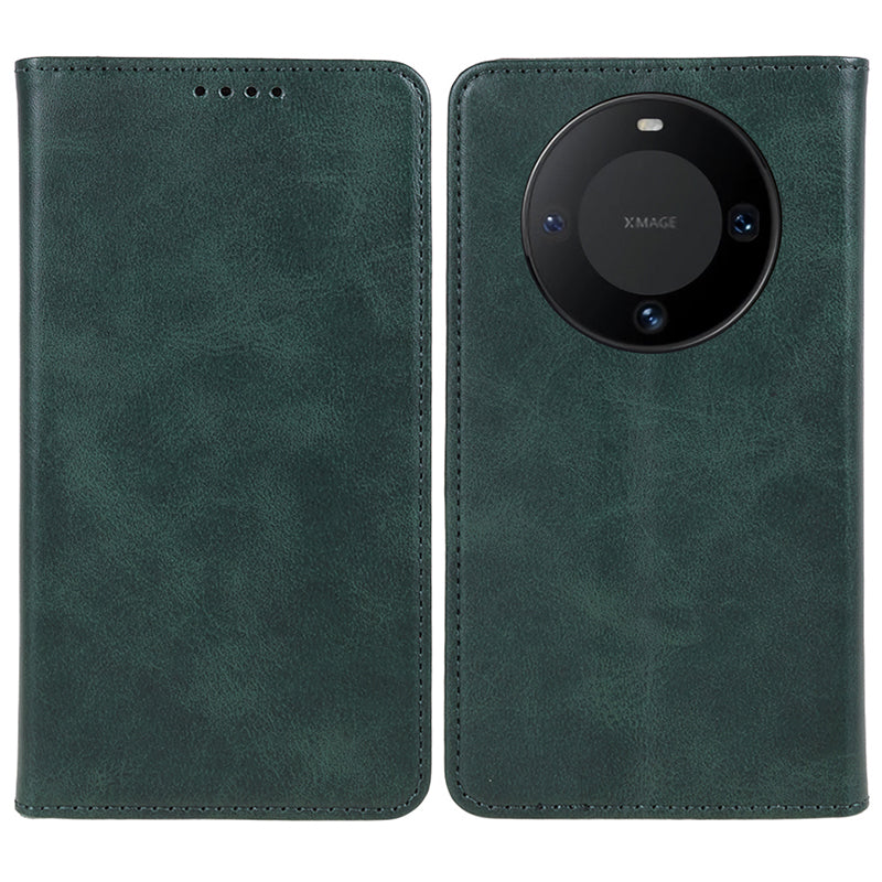 For Huawei Mate 60 PU Leather Calf Texture Stand Wallet Cover Business Style Phone Case