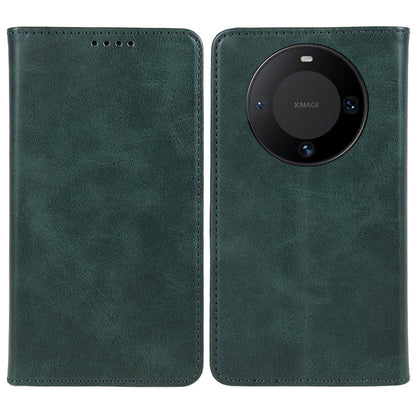 For Huawei Mate 60 PU Leather Calf Texture Stand Wallet Cover Business Style Phone Case