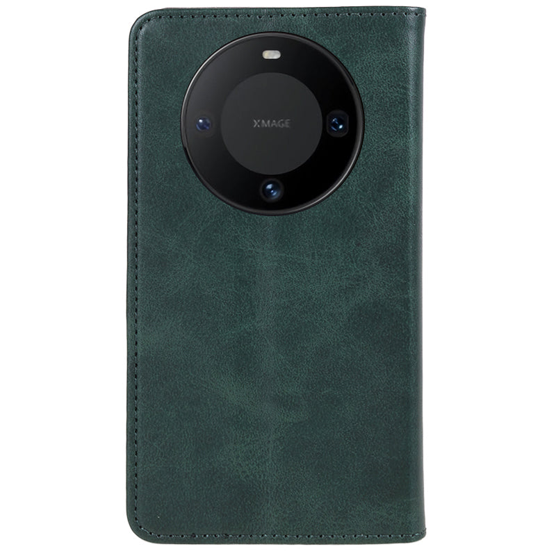 For Huawei Mate 60 PU Leather Calf Texture Stand Wallet Cover Business Style Phone Case