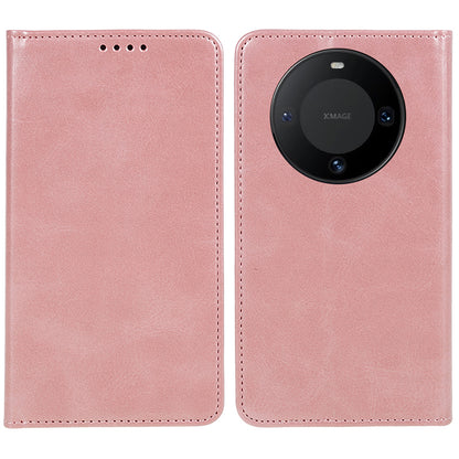 For Huawei Mate 60 PU Leather Calf Texture Stand Wallet Cover Business Style Phone Case