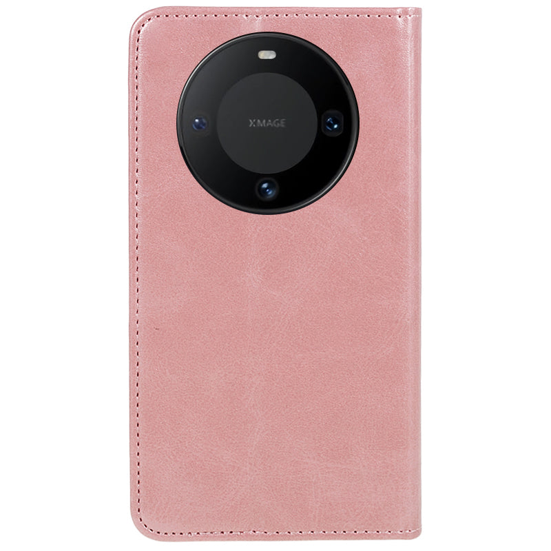 For Huawei Mate 60 PU Leather Calf Texture Stand Wallet Cover Business Style Phone Case