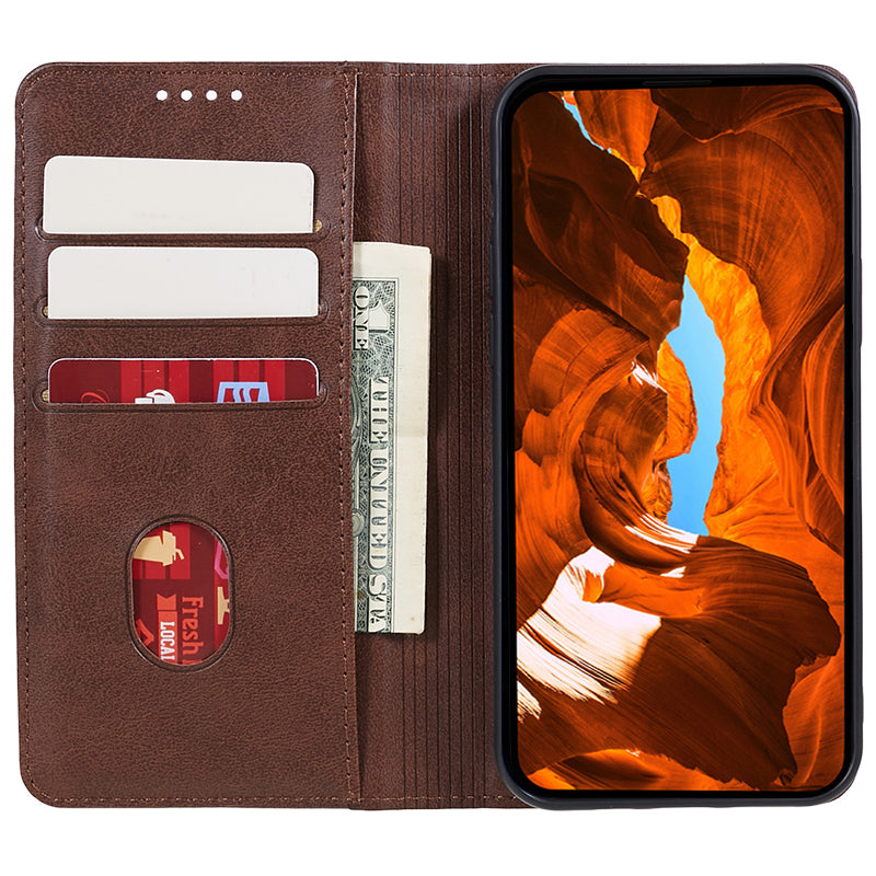 For Huawei Mate 60 PU Leather Calf Texture Stand Wallet Cover Business Style Phone Case