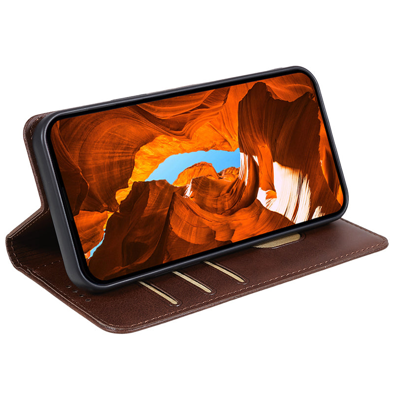 For Huawei Mate 60 PU Leather Calf Texture Stand Wallet Cover Business Style Phone Case