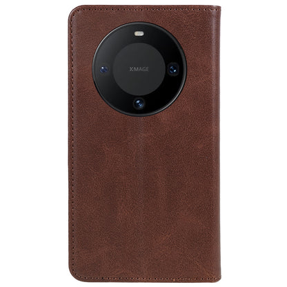For Huawei Mate 60 PU Leather Calf Texture Stand Wallet Cover Business Style Phone Case