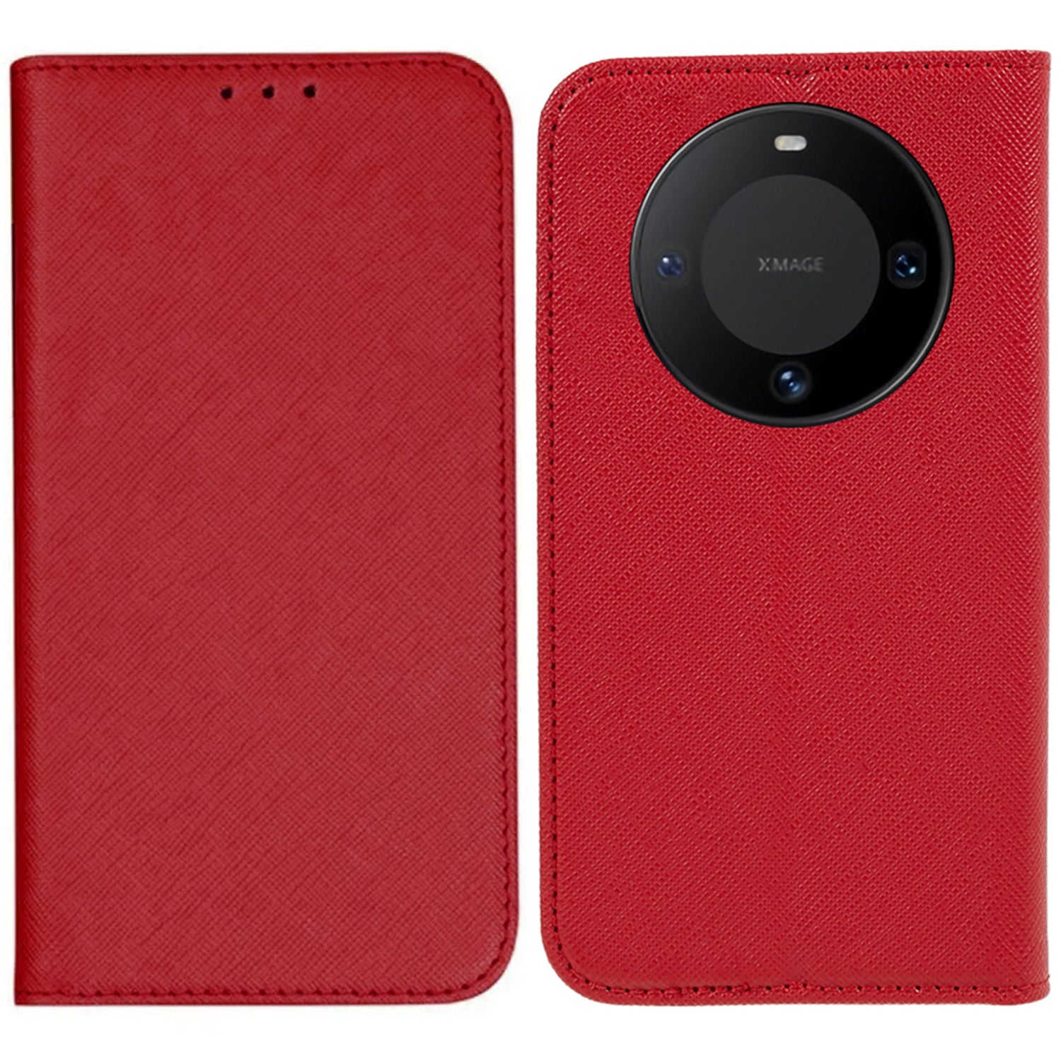 For Huawei Mate 60 Pro Stand Case Cross Texture Phone Cover Shockproof PU Leather Wallet