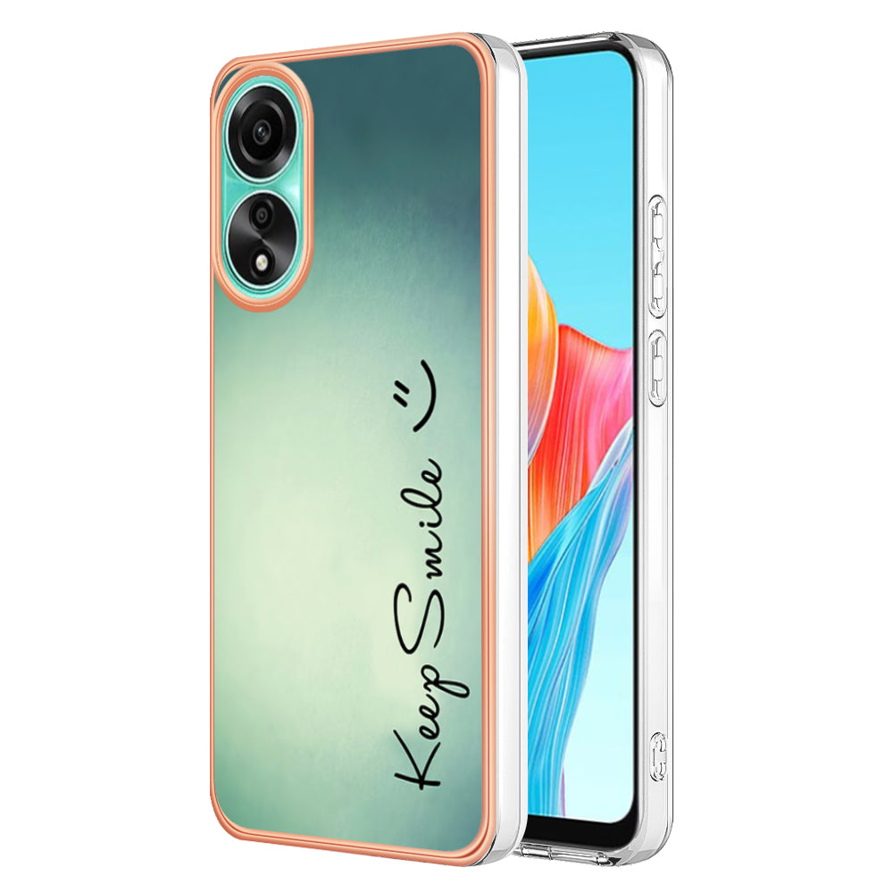 YB IMD Series-19 Style D For Oppo A78 4G Pattern Phone Case Electroplated 2.0mm TPU IMD Cover