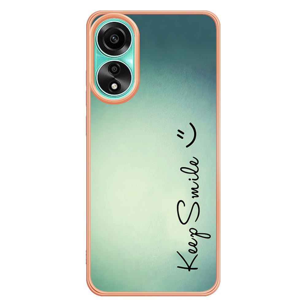 YB IMD Series-19 Style D For Oppo A78 4G Pattern Phone Case Electroplated 2.0mm TPU IMD Cover